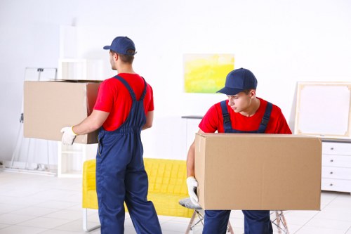Commercial moving team planning a business relocation in The Burroughs