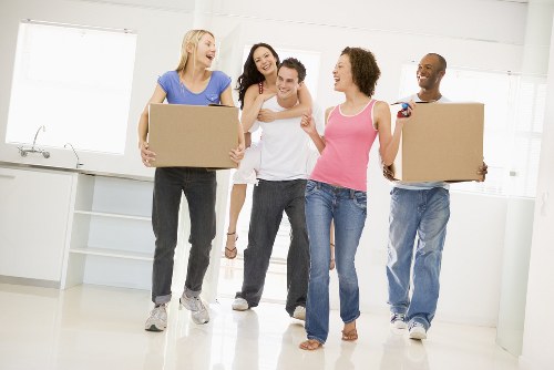 Removals van service in The Burroughs with local street access