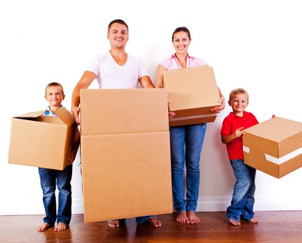 Careful loading of furniture and boxes for a house move