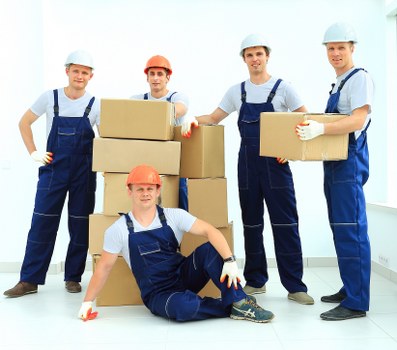 Packed boxes and furniture protection for a house removal