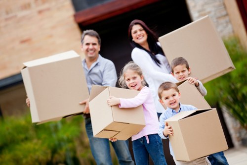 Professional moving van loading outside a property in The Burroughs