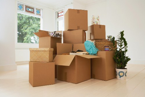 Commercial removals van helping with office items in The Burroughs