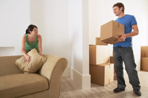 Preparing boxes and furniture for a move in The Burroughs